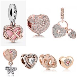 7 Sparkling Heart Collection Charm Bundle Sets